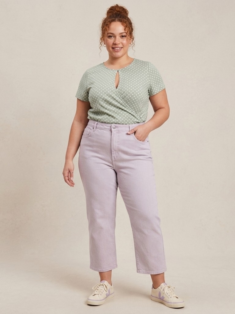 NWT LOFT Curvy High-Rise Crop Jeans in Light Lilac Size 18